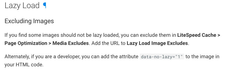 How to exclude images from being lazy-loaded on Litespeed Cache